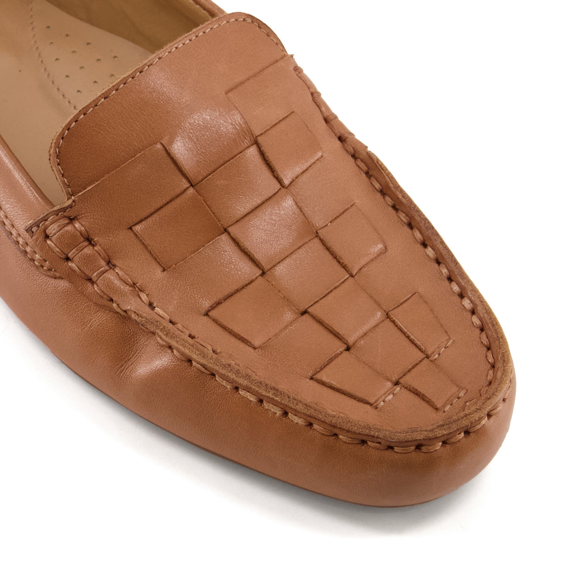GREENE - Padded Woven-Leather Loafers